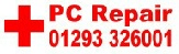 PC Computer repairs in Crawley West Sussex & Surrey, we will undertake on-site and workshop repairs to PC Computers, laptops, notebooks & tablets call 01293 326001