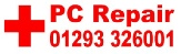 PC Computer repairs in Crawley West Sussex & Surrey, we will undertake on-site and workshop repairs to PC Computers, laptops, notebooks & tablets call 01293 326001